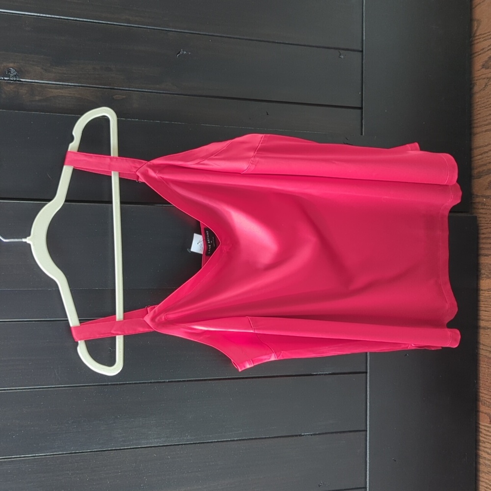 Red satin tank